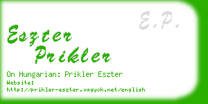 eszter prikler business card